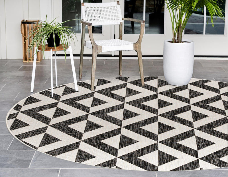 Urban Oasis Rugs Collection Area Rug - Highrise (Charcoal Gray) Round Charcoal Gray lifestyle 2