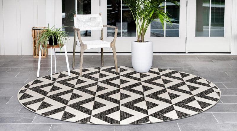 Urban Oasis Rugs Collection Area Rug - Highrise (Charcoal Gray) Round Charcoal Gray lifestyle 3