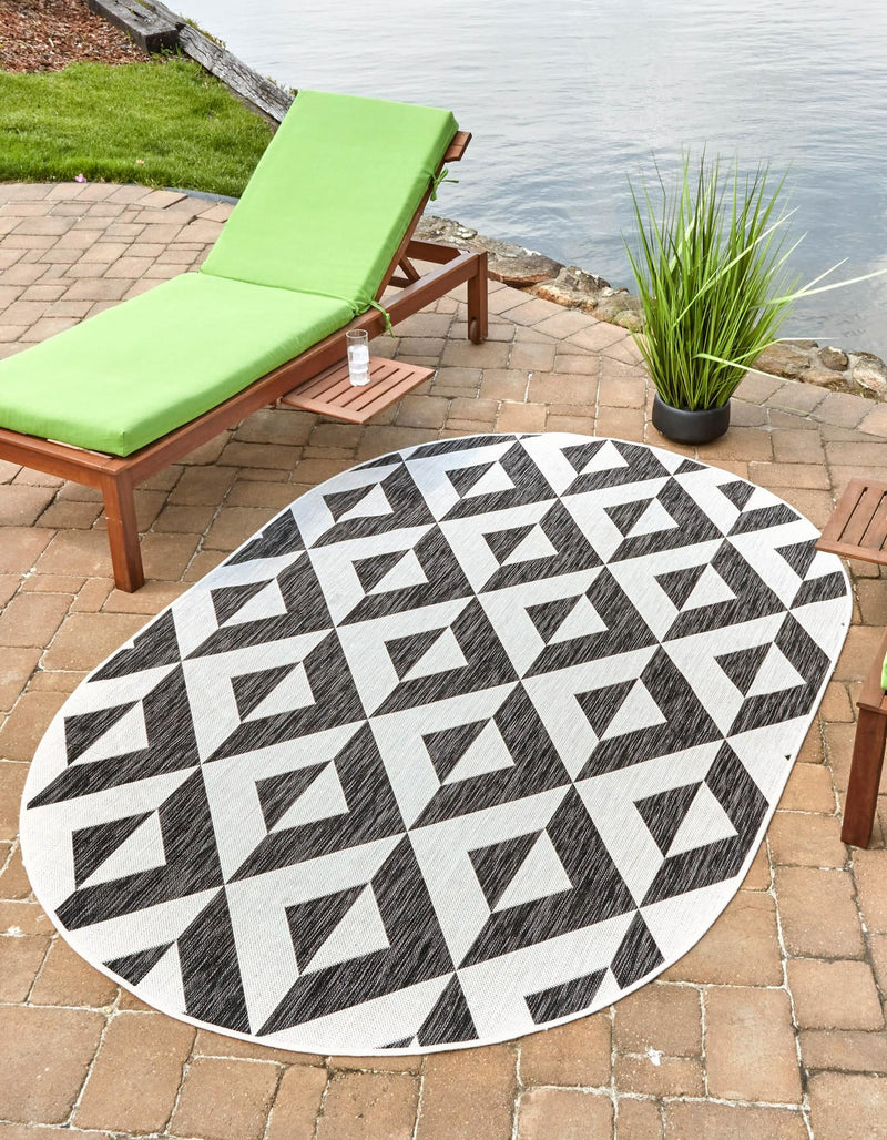 Urban Oasis Rugs Collection Area Rug - Highrise (Charcoal Gray) Oval Charcoal Gray lifestyle 0