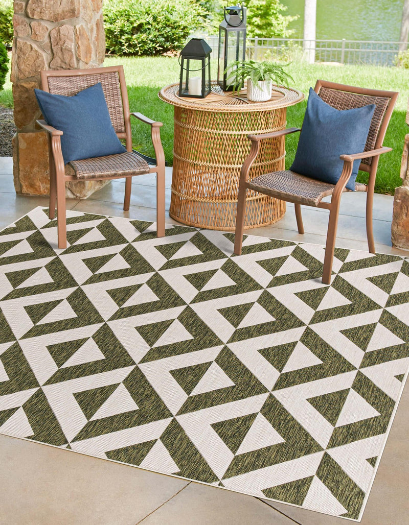 Urban Oasis Rugs Collection Area Rug - Highrise (Green) Square Green lifestyle 0