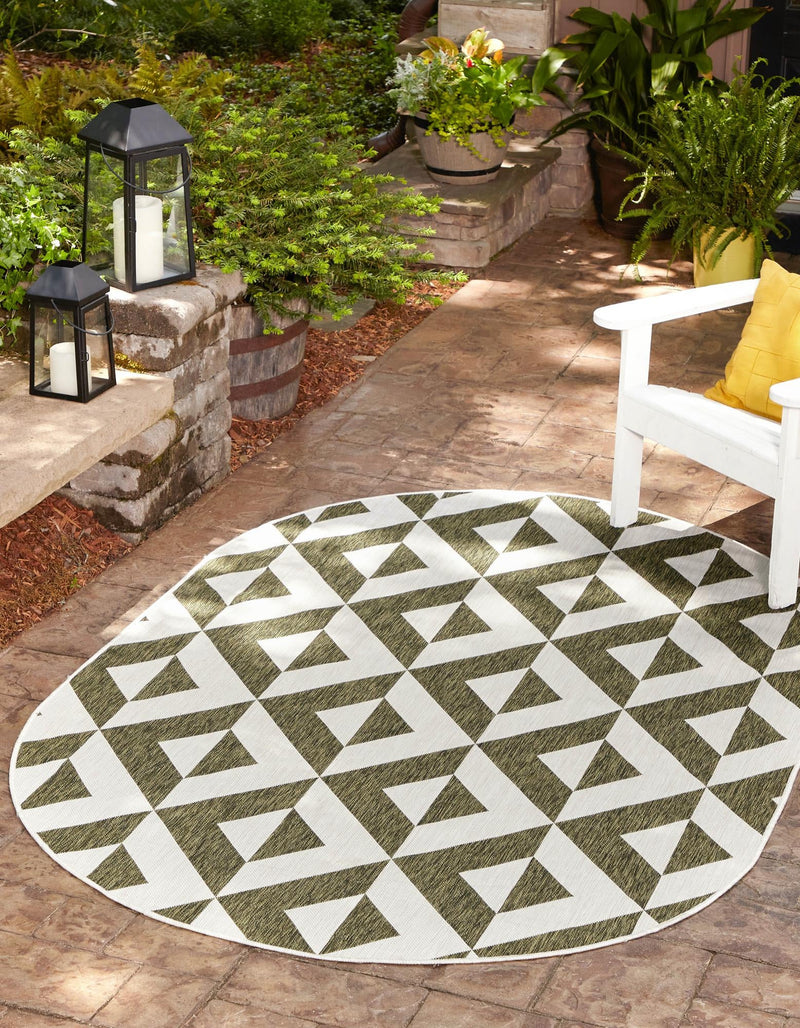 Urban Oasis Rugs Collection Area Rug - Highrise (Green) Oval Green lifestyle 0
