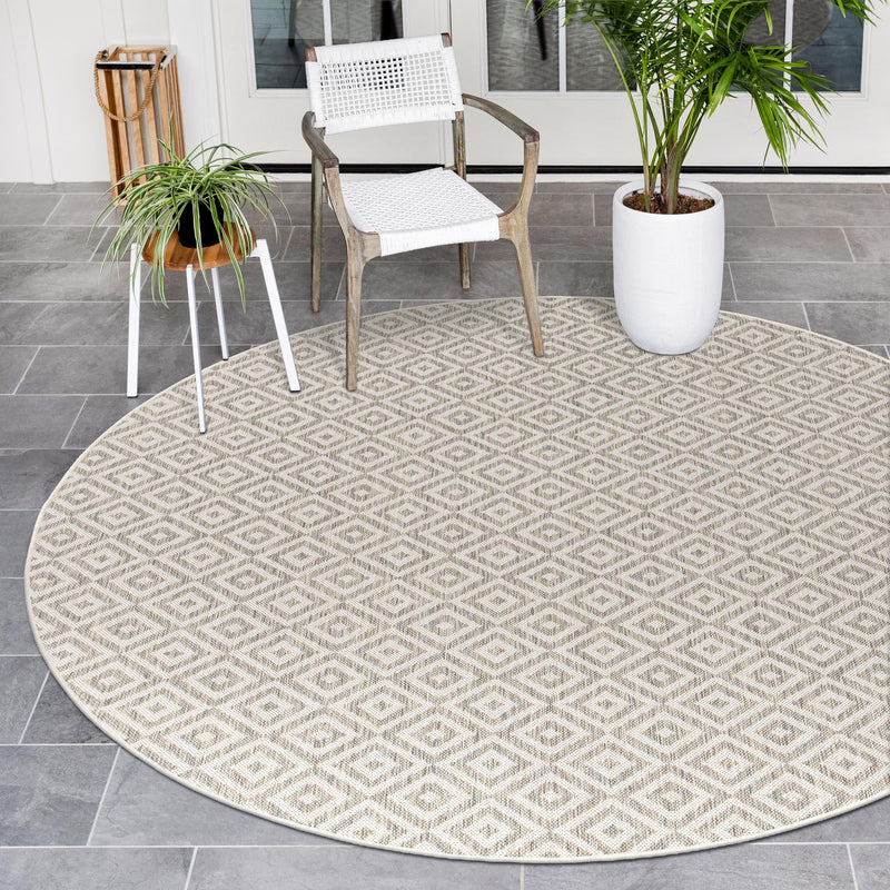 Urban Oasis Rugs Collection Area Rug - Rooftop (Light Gray) Round Light Gray lifestyle 0