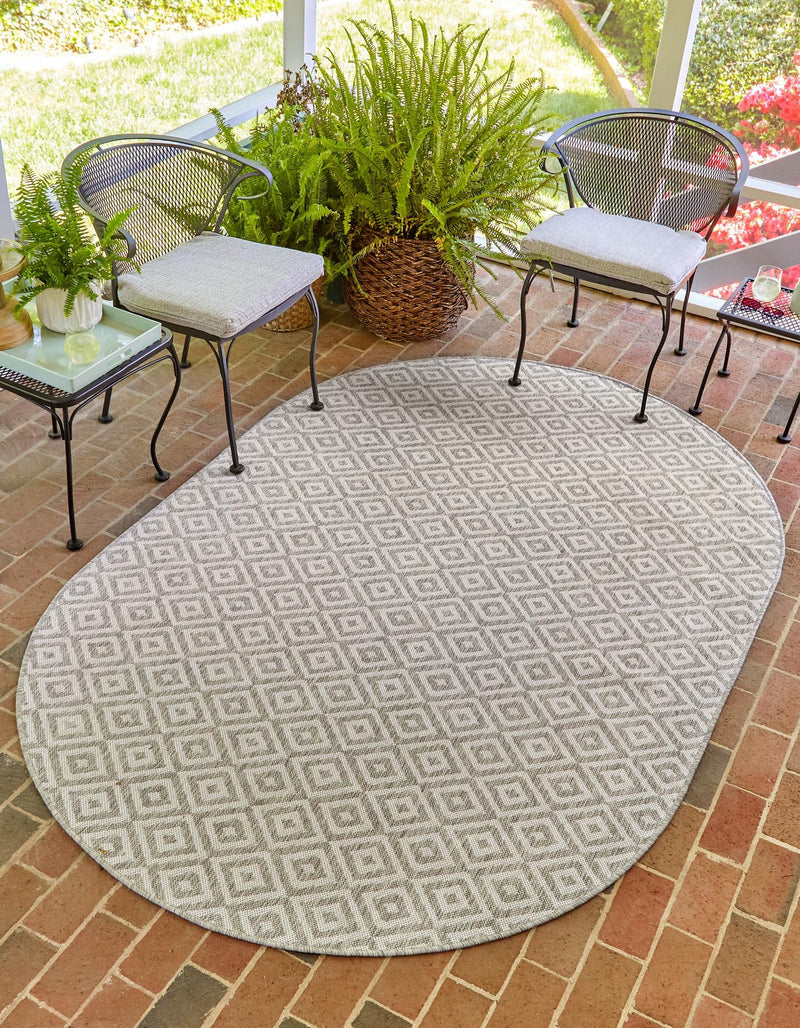 Urban Oasis Rugs Collection Area Rug - Rooftop (Light Gray) Oval Light Gray lifestyle 0