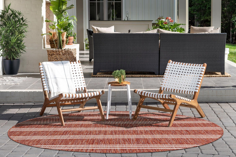 Urban Oasis Rugs Collection Area Rug - District (Rust Red) Round Rust Red lifestyle 2