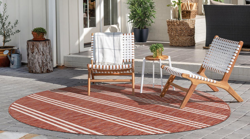 Urban Oasis Rugs Collection Area Rug - District (Rust Red) Round Rust Red lifestyle 3