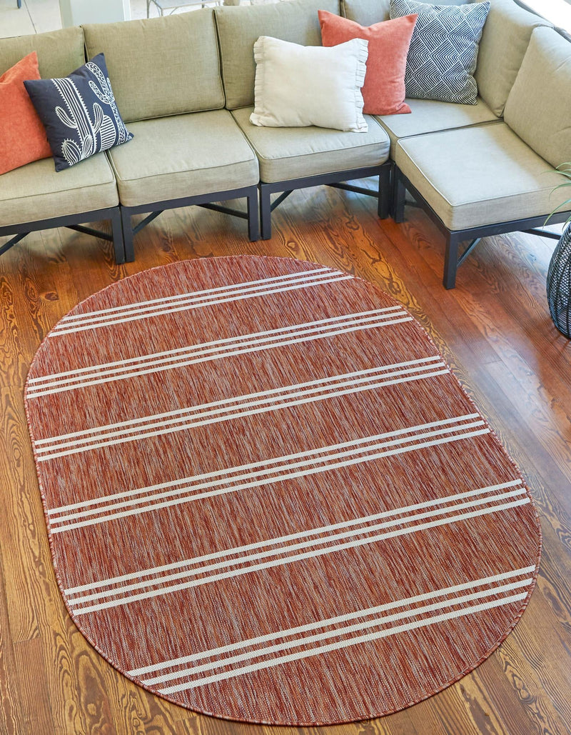 Urban Oasis Rugs Collection Area Rug - District (Rust Red) Oval Rust Red lifestyle 0