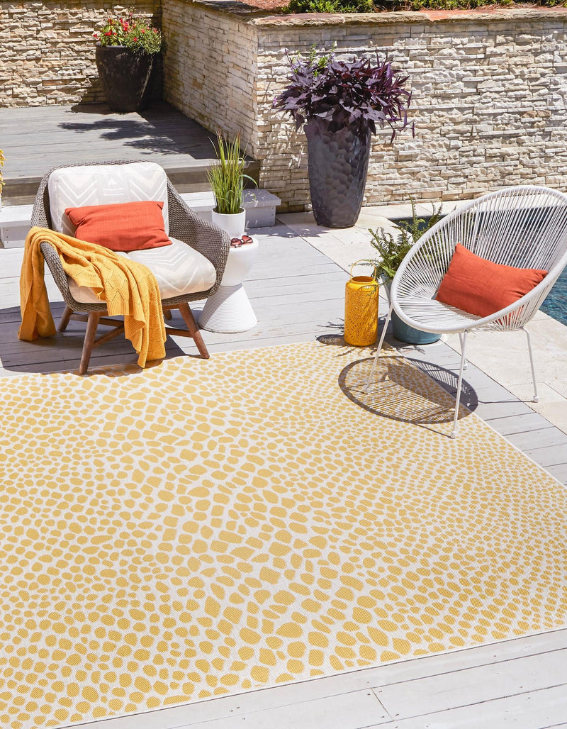 Urban Oasis Rugs Collection Area Rug - Terrace (Yellow Ivory) Square Yellow Ivory lifestyle 0