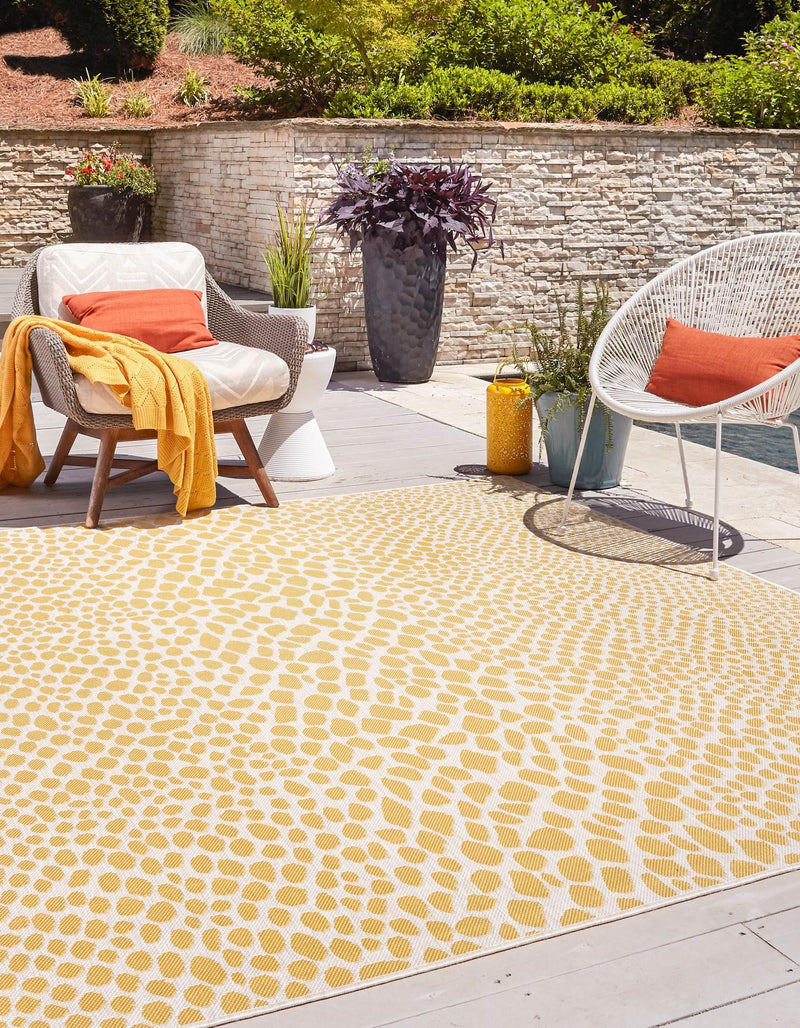 Urban Oasis Rugs Collection Area Rug - Terrace (Yellow Ivory) Square Yellow Ivory lifestyle 3