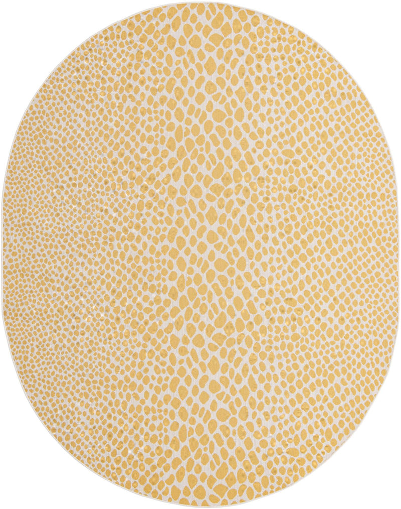 Urban Oasis Rugs Collection Area Rug - Terrace (Yellow Ivory) Oval Yellow Ivory Main