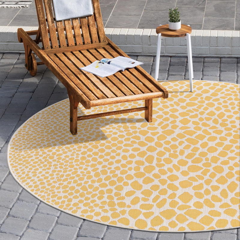 Urban Oasis Rugs Collection Area Rug - Terrace (Yellow Ivory) Round Yellow Ivory lifestyle 0