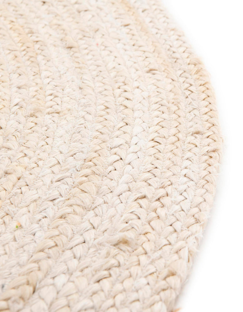 Woven Seaside Jute Collection Area Rug - Savannah (White) Oval White lifestyle 83