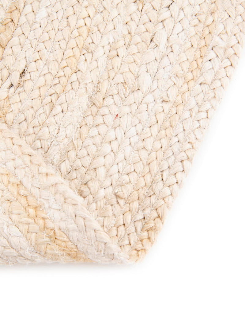 Woven Seaside Jute Collection Area Rug - Savannah (White) Oval White lifestyle 93