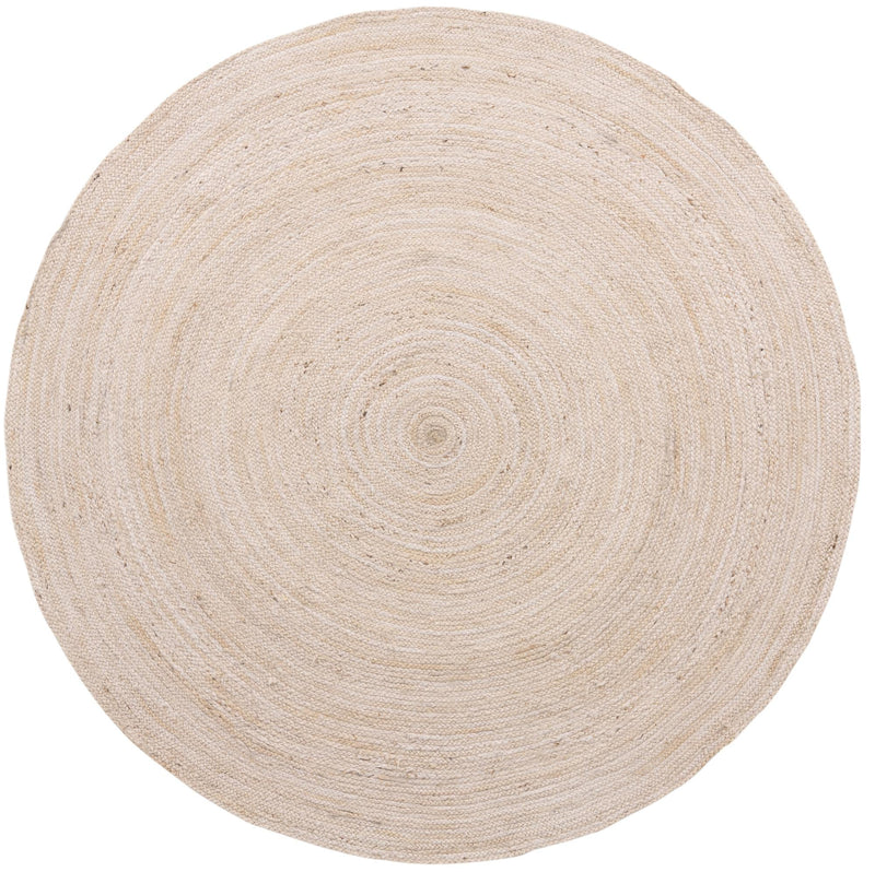 Woven Seaside Jute Collection Area Rug - Savannah (White) Round White lifestyle 25