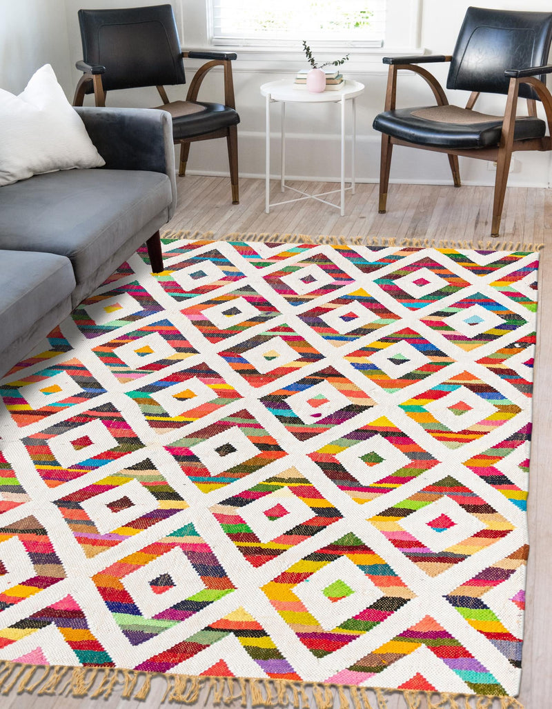 Tulum Trellis Collection Area Rug - Casablanca Rectangle Multi lifestyle 2