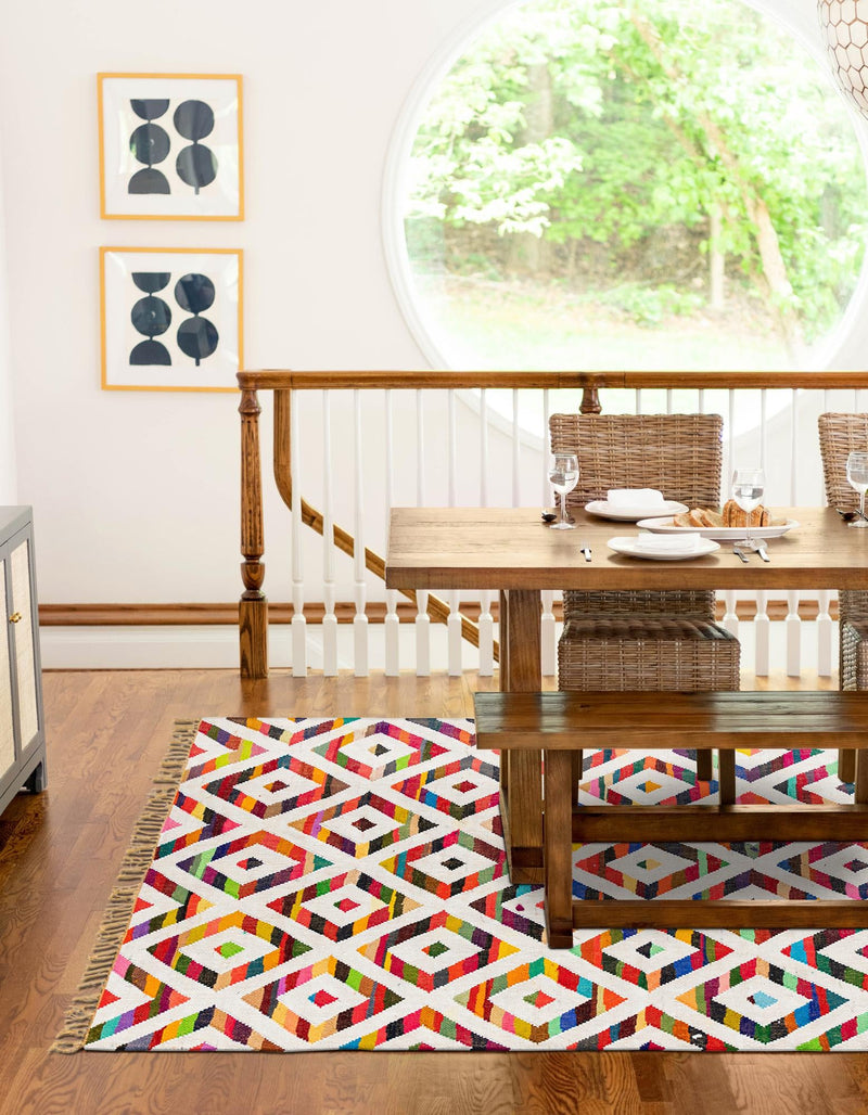 Tulum Trellis Collection Area Rug - Casablanca Rectangle Multi lifestyle 5