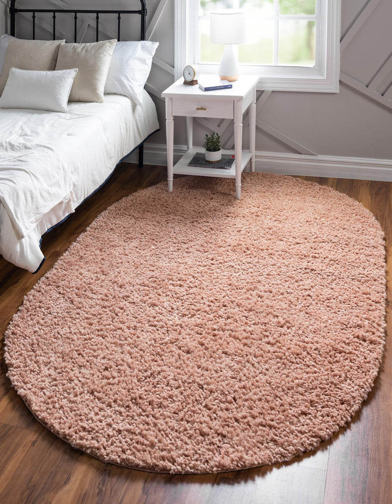 Alpine Plush Collection Area Rug - Cortina (Dusty Rose) Oval Dusty Rose lifestyle 13