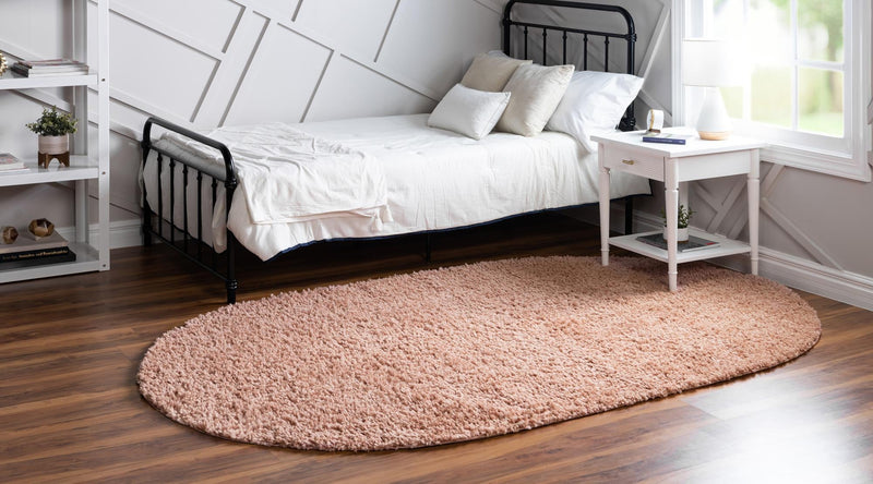 Alpine Plush Collection Area Rug - Cortina (Dusty Rose) Oval Dusty Rose lifestyle 17