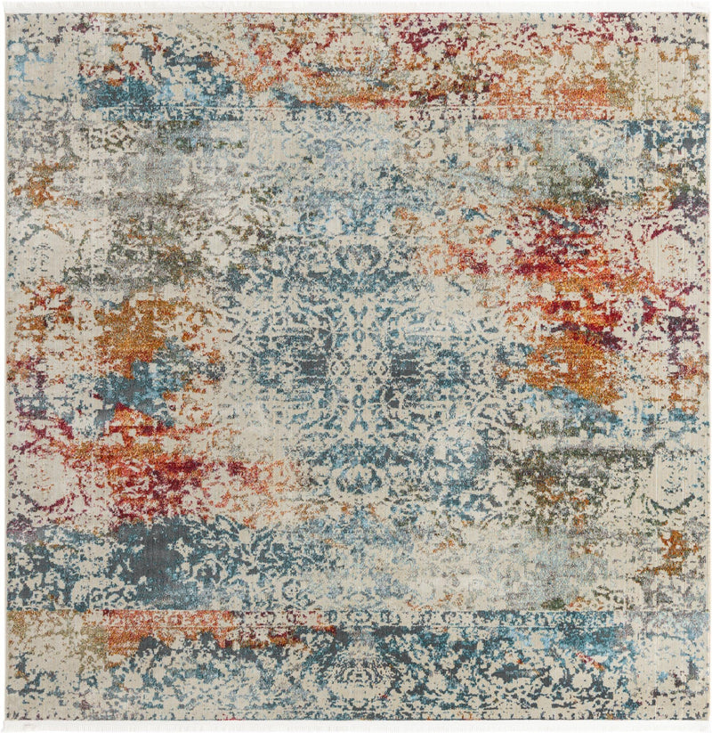 Caribbean Breeze Collection Area Rug - Isla Square Cream lifestyle 18