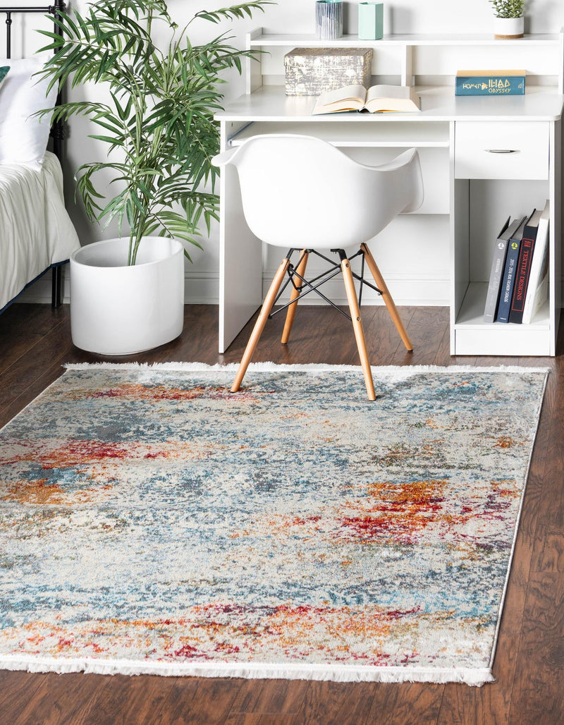 Caribbean Breeze Collection Area Rug - Isla Square Cream lifestyle 23