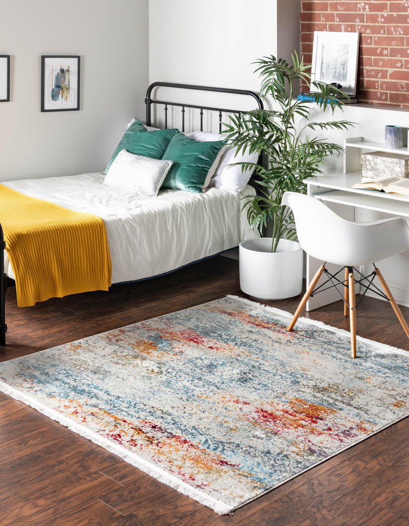 Caribbean Breeze Collection Area Rug - Isla Square Cream lifestyle 29
