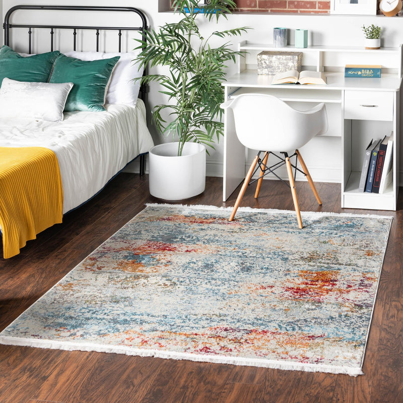 Caribbean Breeze Collection Area Rug - Isla Square Cream lifestyle 93
