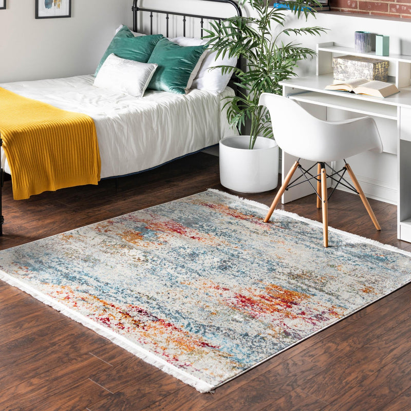Caribbean Breeze Collection Area Rug - Isla Square Cream lifestyle 97
