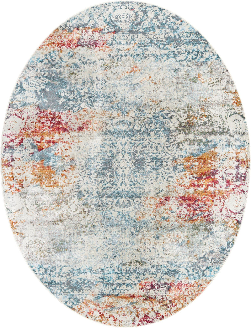 Caribbean Breeze Collection Area Rug - Isla Oval Cream lifestyle 19