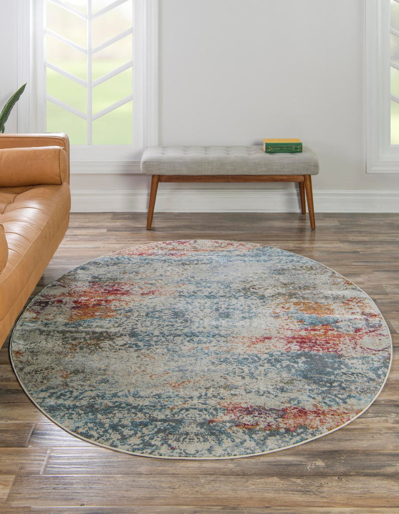 Caribbean Breeze Collection Area Rug - Isla Oval Cream lifestyle 24