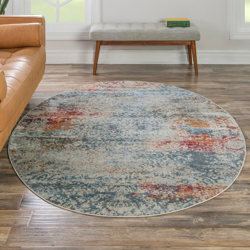 Caribbean Breeze Collection Area Rug - Isla Oval Cream lifestyle 94