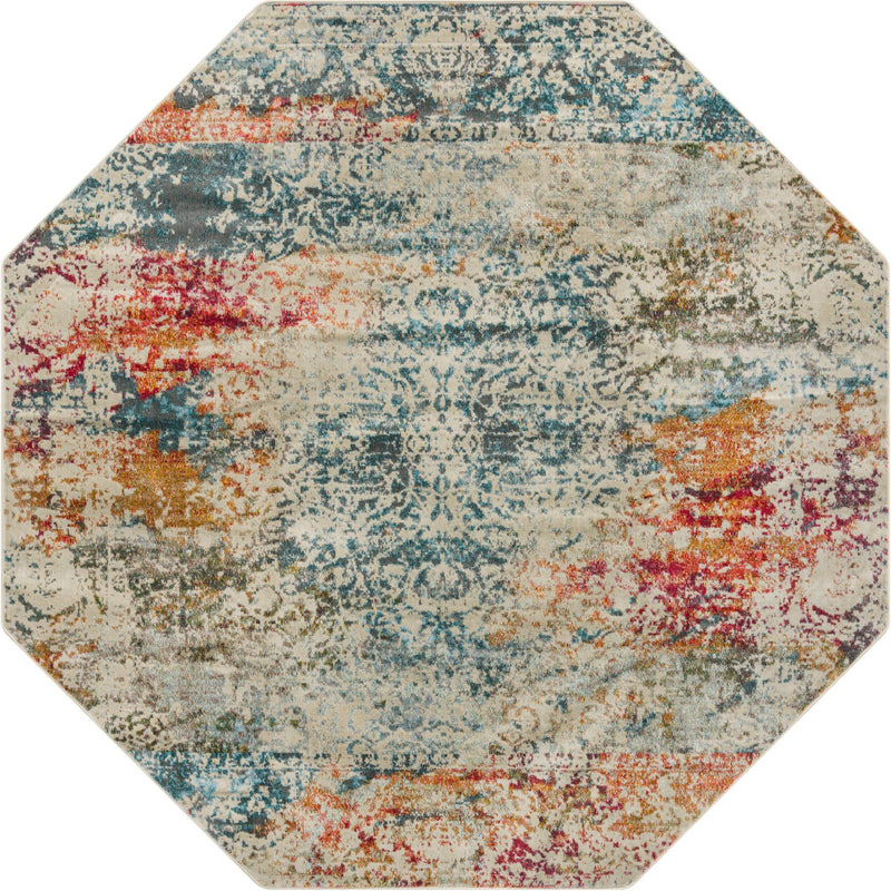 Caribbean Breeze Collection Area Rug - Isla Octagon Cream lifestyle 20