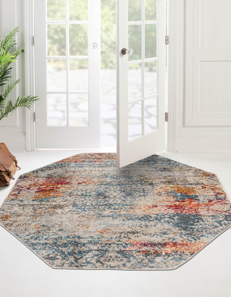 Caribbean Breeze Collection Area Rug - Isla Octagon Cream lifestyle 25
