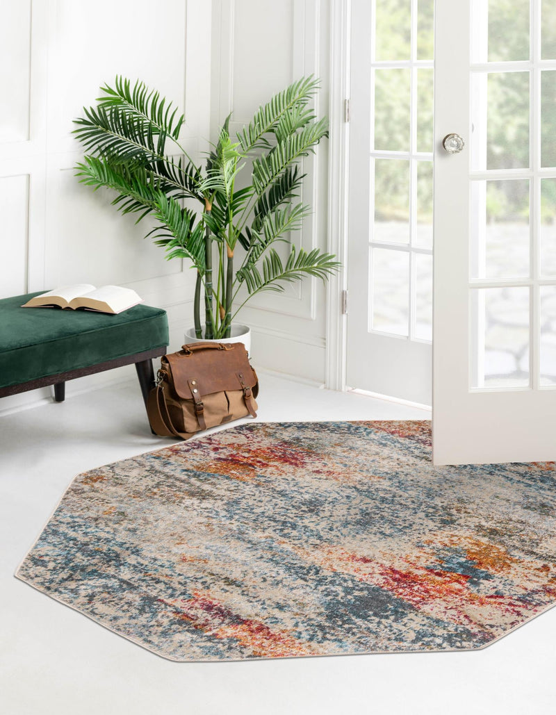 Caribbean Breeze Collection Area Rug - Isla Octagon Cream lifestyle 31