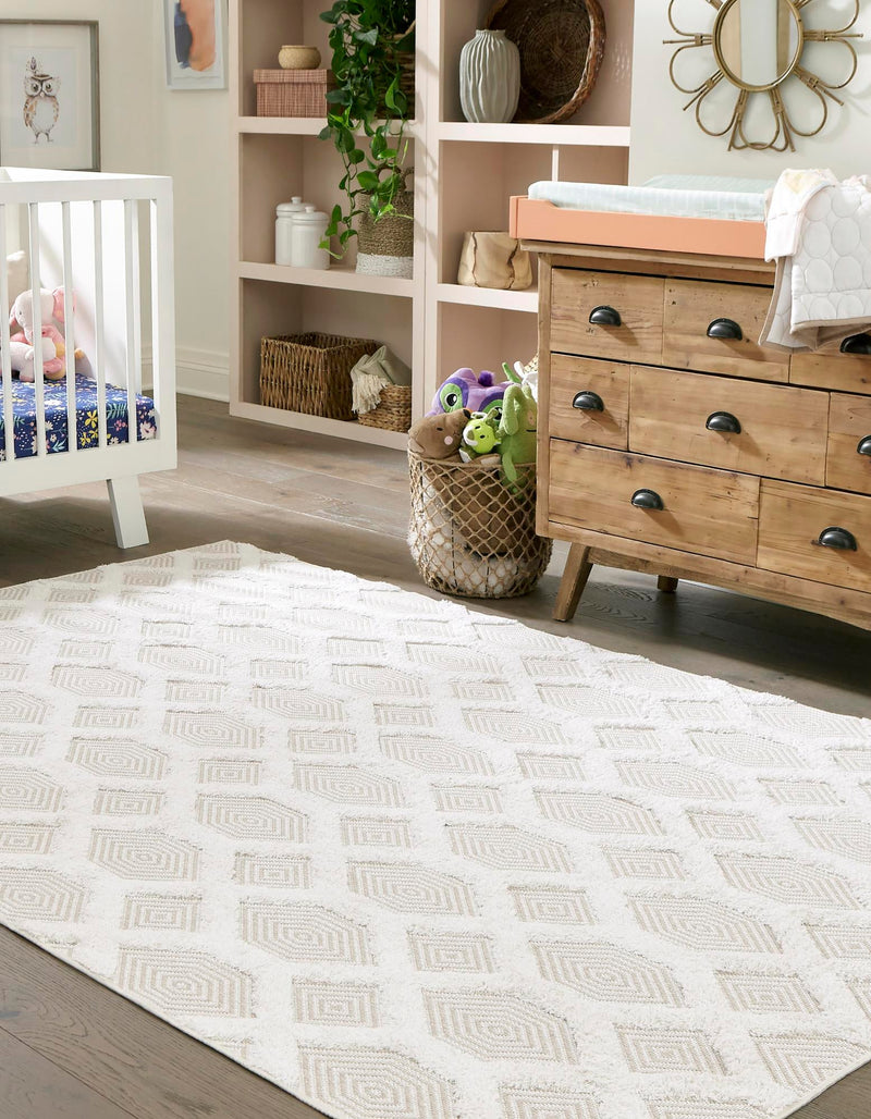 Marbella Meadows Collection Area Rug - Sierra Rectangle Beige lifestyle 12