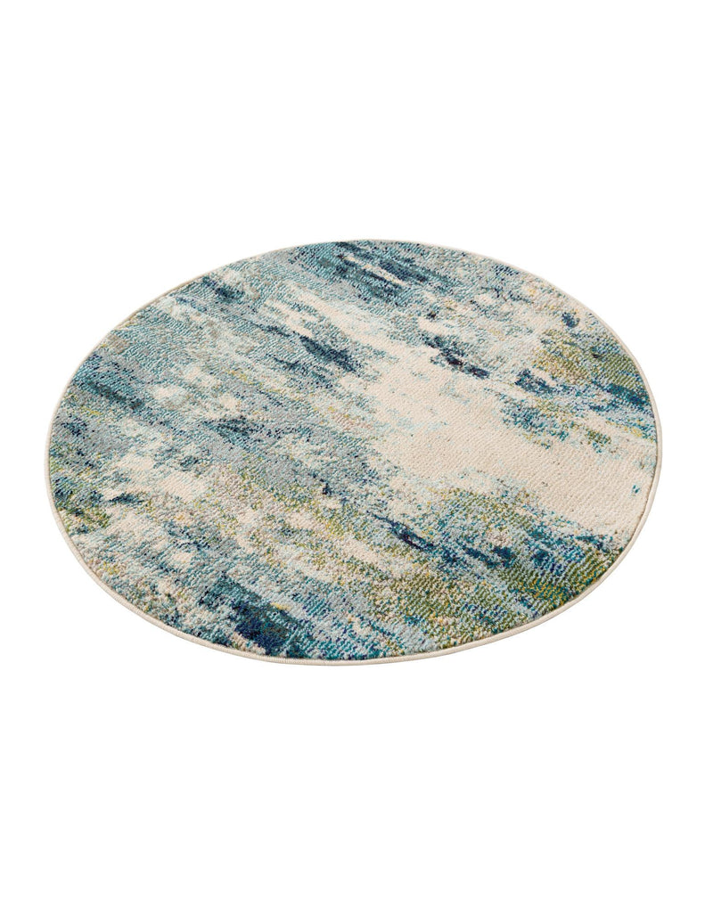 Chromatic Oasis Collection Area Rug - Serene Round Light Blue lifestyle 33