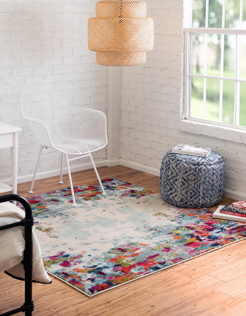 Chromatic Oasis Collection Area Rug - Blush Square Multi lifestyle 28