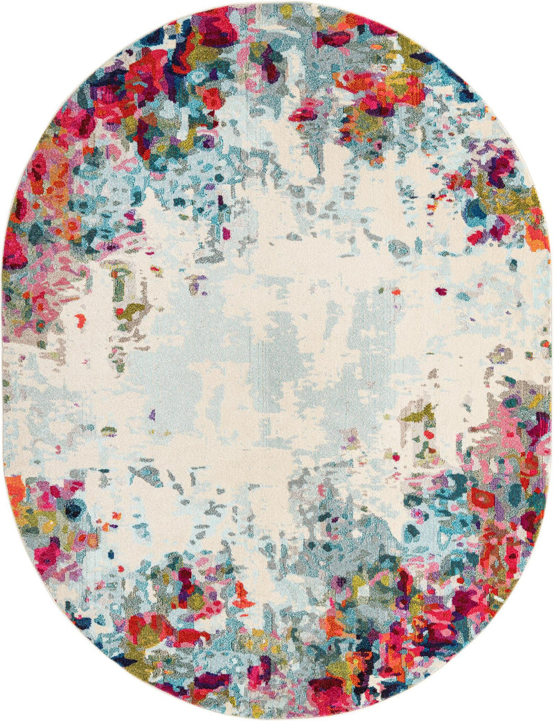 Chromatic Oasis Collection Area Rug - Blush Oval Multi lifestyle 17