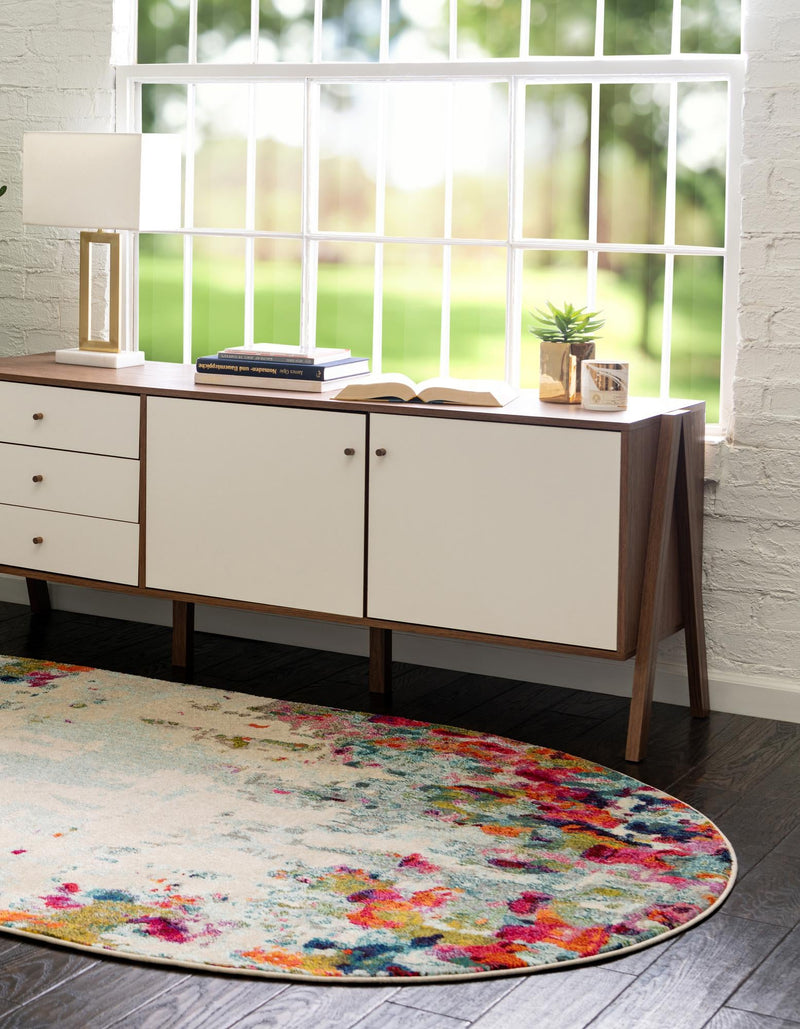 Chromatic Oasis Collection Area Rug - Blush Oval Multi lifestyle 29