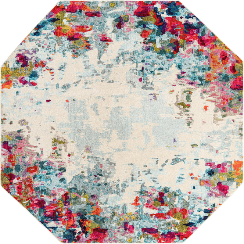 Chromatic Oasis Collection Area Rug - Blush Octagon Multi lifestyle 18