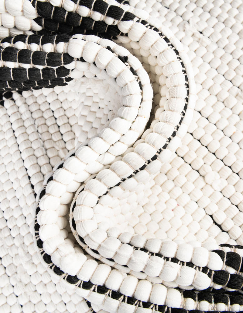 Osian Looms Collection Area Rug - Durham Rectangle White and Black lifestyle 51