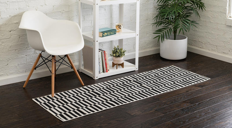 Soho Elegance Collection Area Rug - Hudson (Black) Runner Black lifestyle 28