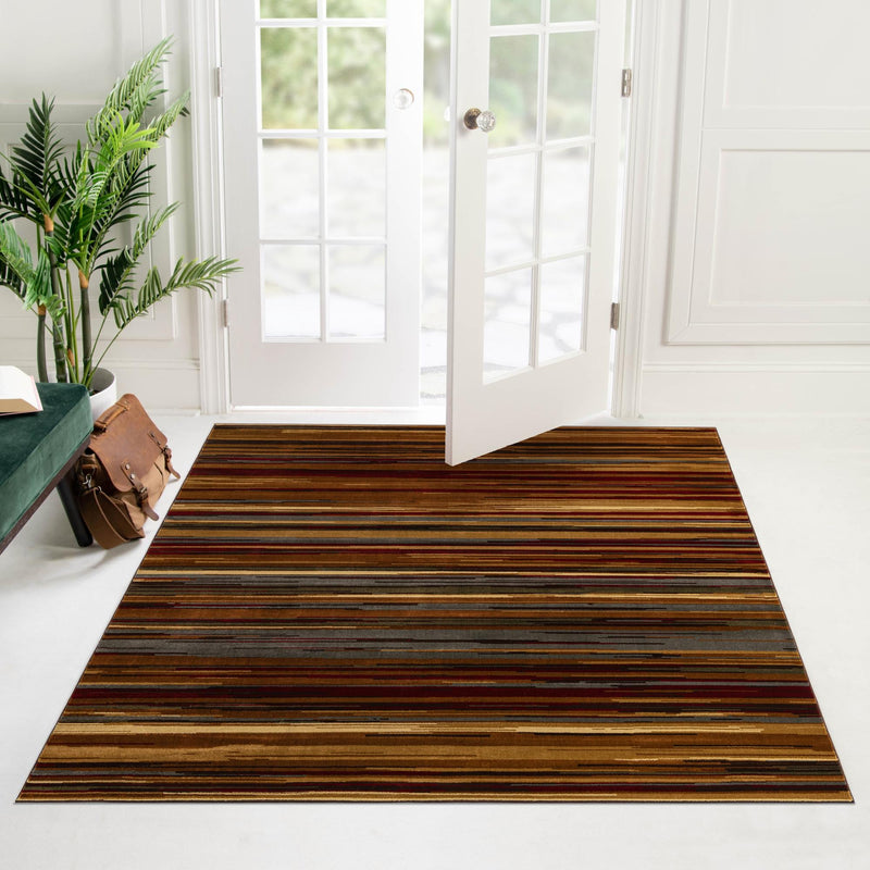 Bistro Lounge Collection Area Rug - Americano Square Beige lifestyle 109