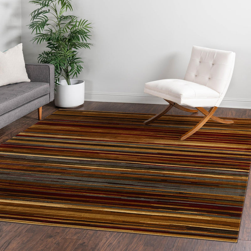 Bistro Lounge Collection Area Rug - Americano Square Beige lifestyle 123
