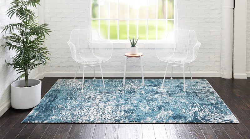 Serenity Sands Collection Area Rug - Quietshore Rectangle Blue lifestyle 7