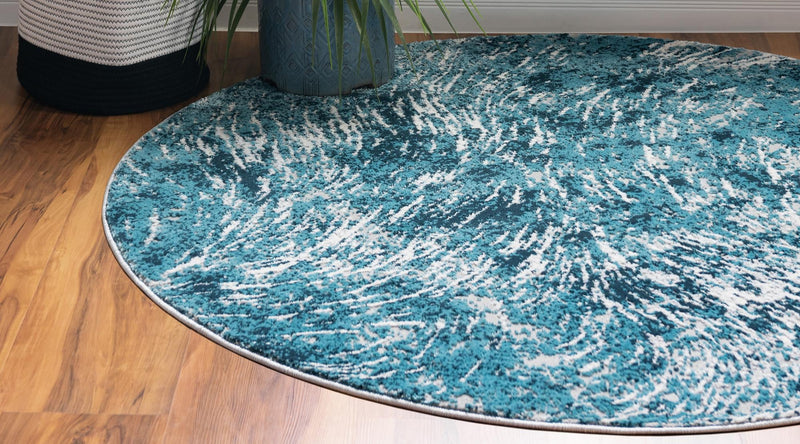 Serenity Sands Collection Area Rug - Quietshore Round Blue lifestyle 56