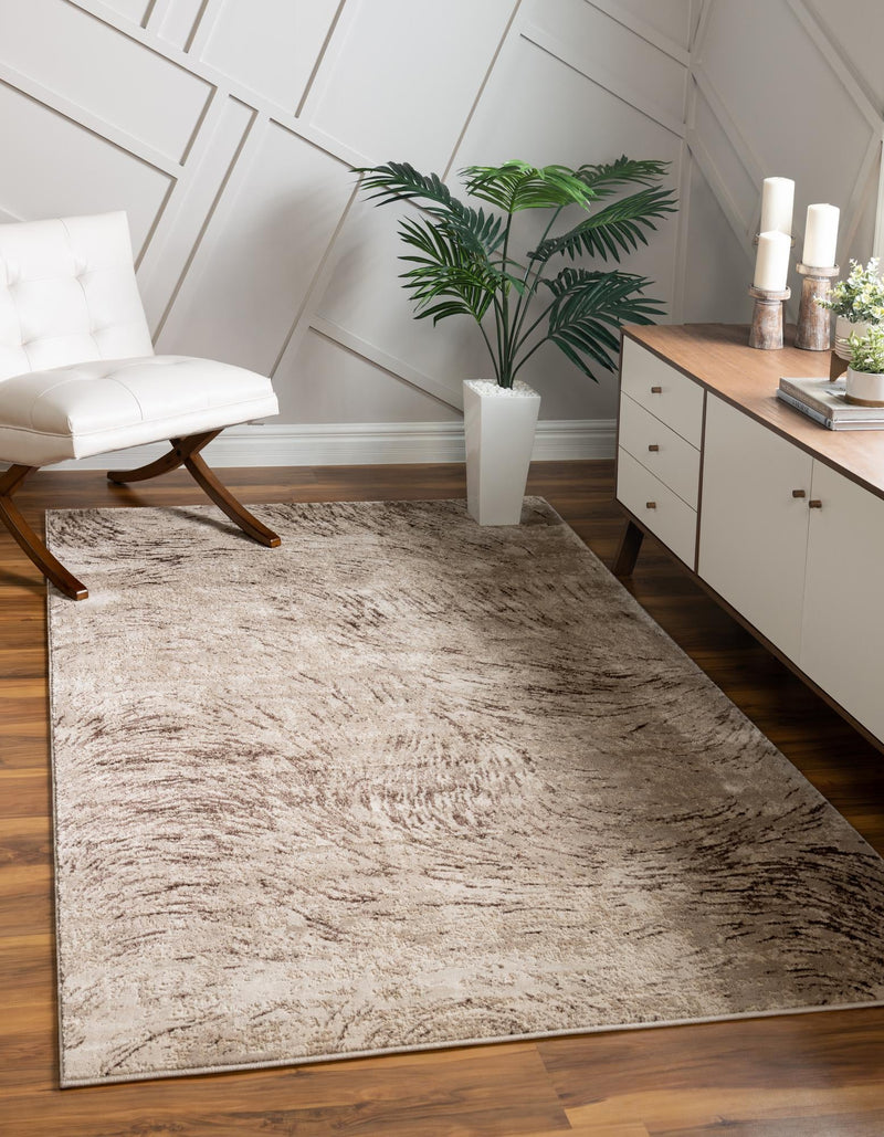 Serenity Sands Collection Area Rug - Quietshore Rectangle Brown lifestyle 3