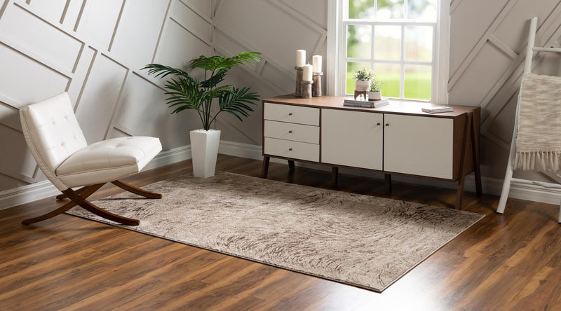 Serenity Sands Collection Area Rug - Quietshore Rectangle Brown lifestyle 5