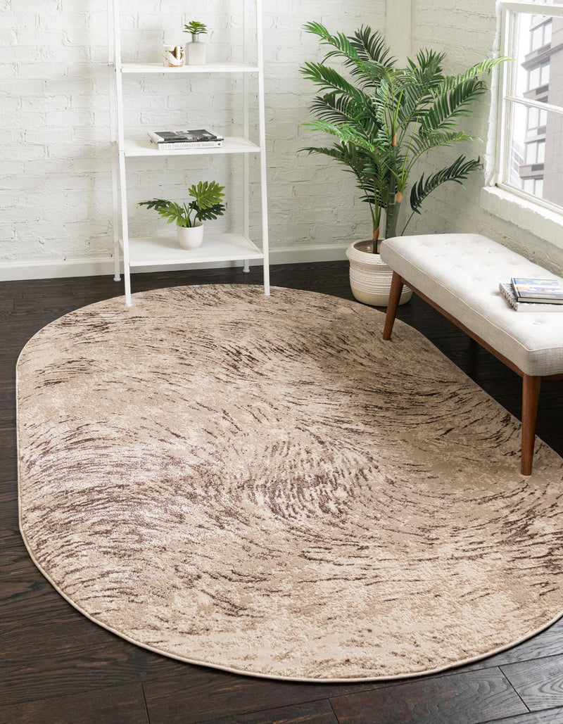 Serenity Sands Collection Area Rug - Quietshore Oval Brown lifestyle 35
