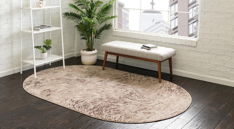 Serenity Sands Collection Area Rug - Quietshore Oval Brown lifestyle 41