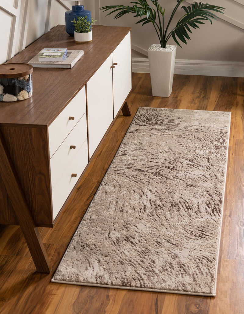 Serenity Sands Collection Area Rug - Quietshore Runner Brown lifestyle 48
