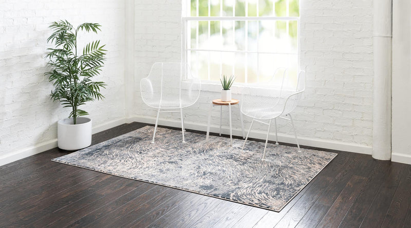 Serenity Sands Collection Area Rug - Quietshore Rectangle Gray lifestyle 8
